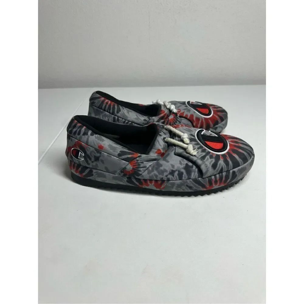 Men's Champion University Slippers 'Tie Dye Black Scarlet' CP101331M Men’s Sz 9